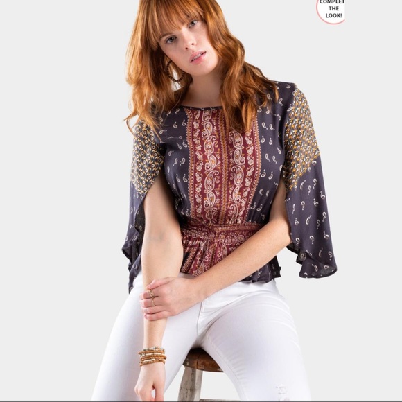 Angie Tops - NWT Boho Top / Blouse in Paisley from Francesca’s